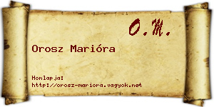 Orosz Marióra névjegykártya